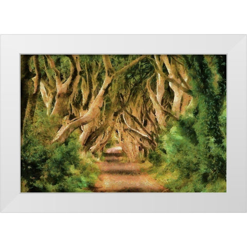 Tree Lane White Modern Wood Framed Art Print by Bolokofsky, Ronald