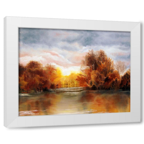 Golden Pond White Modern Wood Framed Art Print by Bolokofsky, Ronald