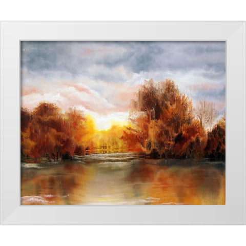 Golden Pond White Modern Wood Framed Art Print by Bolokofsky, Ronald