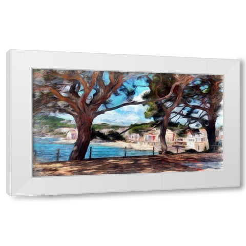 Shade Trees White Modern Wood Framed Art Print by Bolokofsky, Ronald