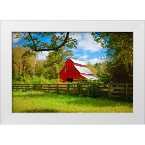 Red Barn White Modern Wood Framed Art Print by Bolokofsky, Ronald