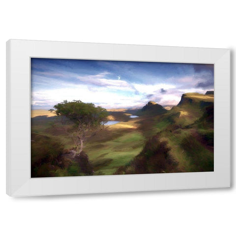 Green Hills White Modern Wood Framed Art Print by Bolokofsky, Ronald