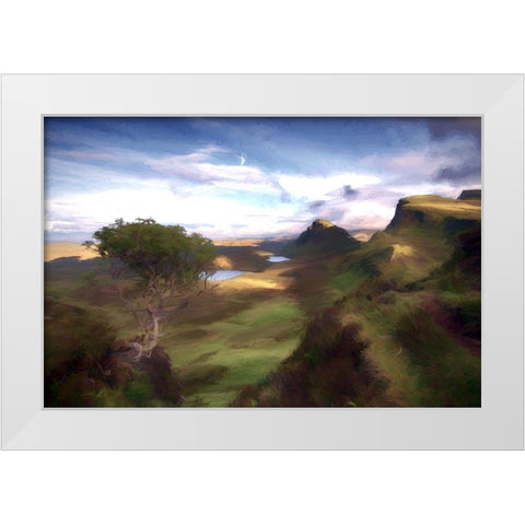 Green Hills White Modern Wood Framed Art Print by Bolokofsky, Ronald