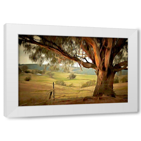 Along the Fence  White Modern Wood Framed Art Print by Bolokofsky, Ronald
