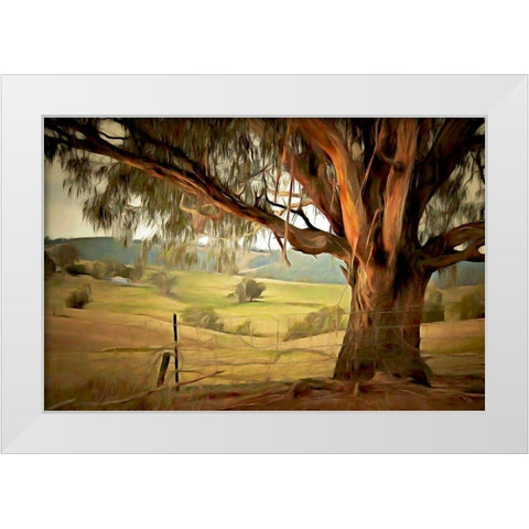 Along the Fence  White Modern Wood Framed Art Print by Bolokofsky, Ronald