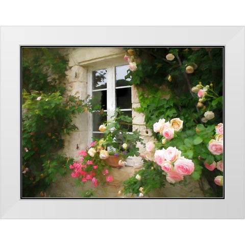 Amys Garden White Modern Wood Framed Art Print by Bolokofsky, Ronald