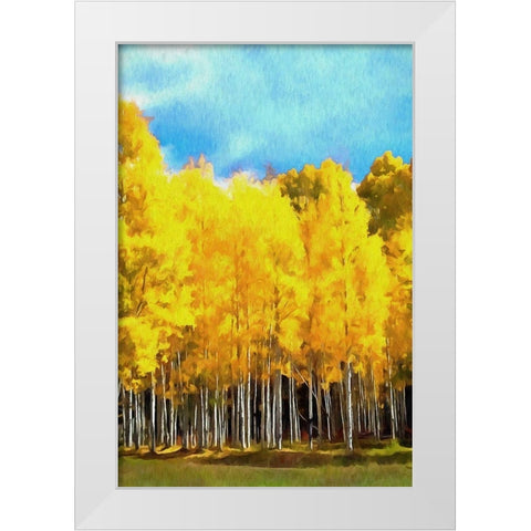 Autumn Gold White Modern Wood Framed Art Print by Bolokofsky, Ronald