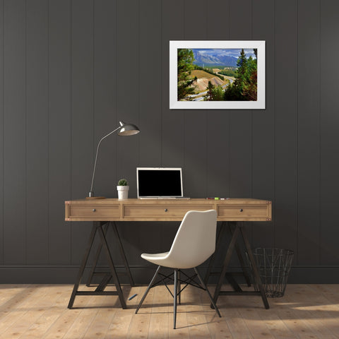 Banff White Modern Wood Framed Art Print by Bolokofsky, Ronald