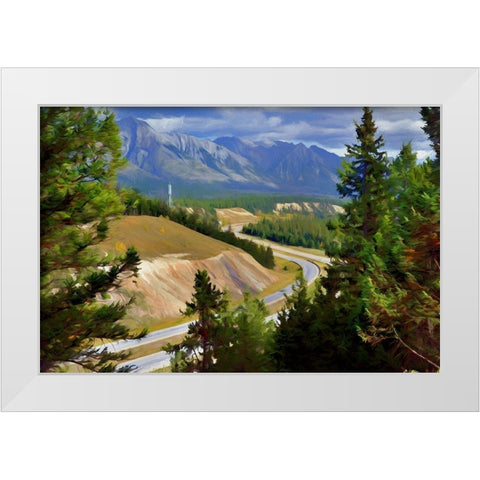 Banff White Modern Wood Framed Art Print by Bolokofsky, Ronald