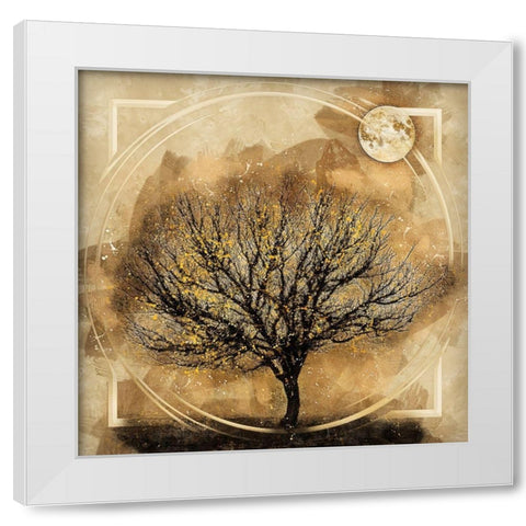Beneath the Harvest Moon White Modern Wood Framed Art Print by Bolokofsky, Ronald