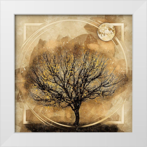 Beneath the Harvest Moon White Modern Wood Framed Art Print by Bolokofsky, Ronald