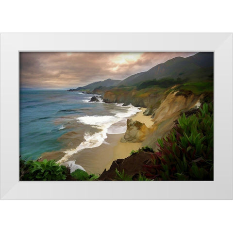 Big Sur White Modern Wood Framed Art Print by Bolokofsky, Ronald