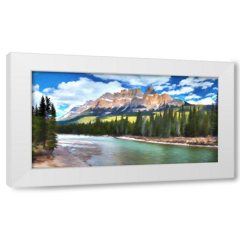Castle Mountain White Modern Wood Framed Art Print by Bolokofsky, Ronald