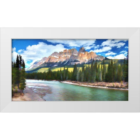 Castle Mountain White Modern Wood Framed Art Print by Bolokofsky, Ronald