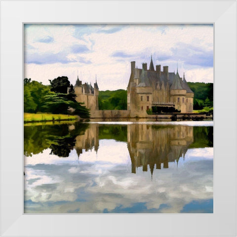 Chateau de la Bretesche White Modern Wood Framed Art Print by Bolokofsky, Ronald