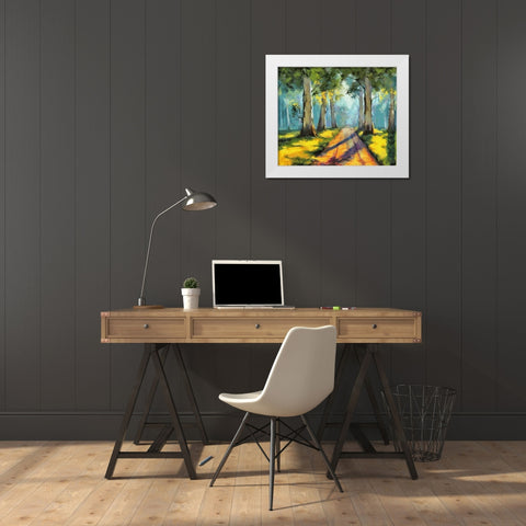 Forest Road II White Modern Wood Framed Art Print by Bolokofsky, Ronald