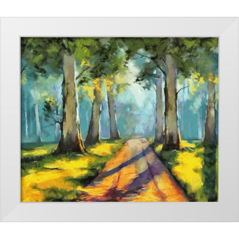 Forest Road II White Modern Wood Framed Art Print by Bolokofsky, Ronald
