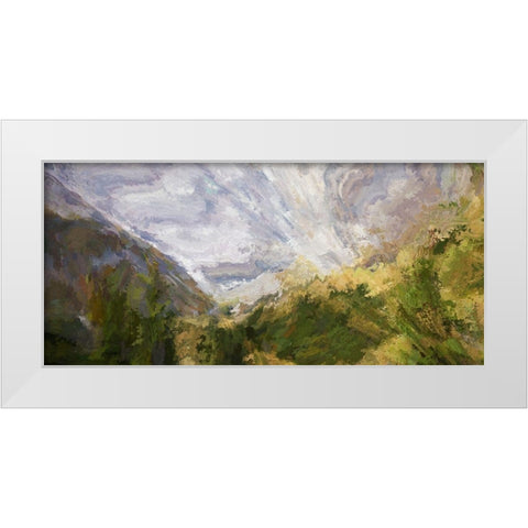 Hidden Village White Modern Wood Framed Art Print by Bolokofsky, Ronald