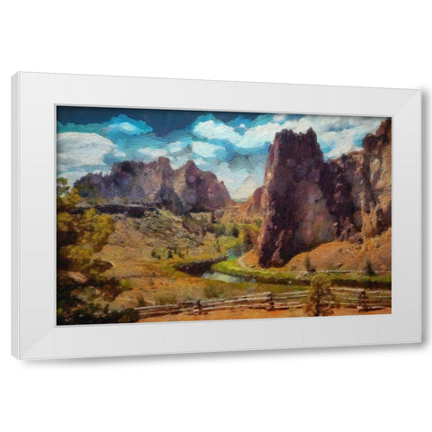 Smith Rock Oregon White Modern Wood Framed Art Print by Bolokofsky, Ronald