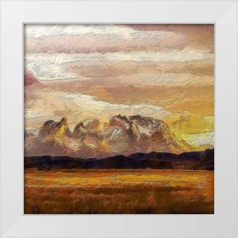 Torres del Paine At Sunrise II White Modern Wood Framed Art Print by Bolokofsky, Ronald