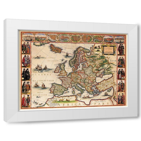 Blaeuw Europa Atlas  White Modern Wood Framed Art Print by Blaeuw