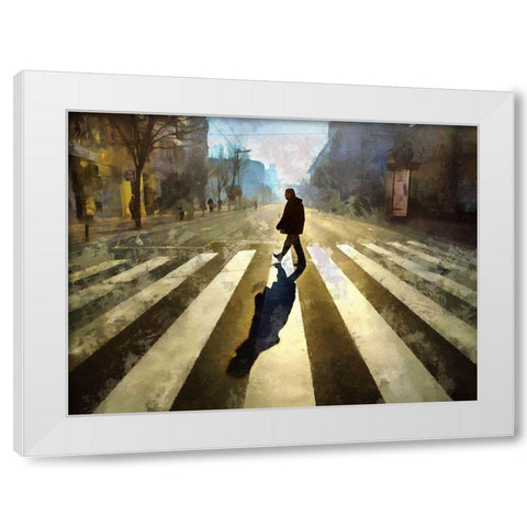 A Shadow Of Himself White Modern Wood Framed Art Print by Bolokofsky, Ronald