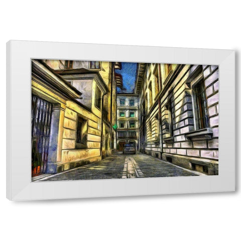 Back Alley White Modern Wood Framed Art Print by Bolokofsky, Ronald