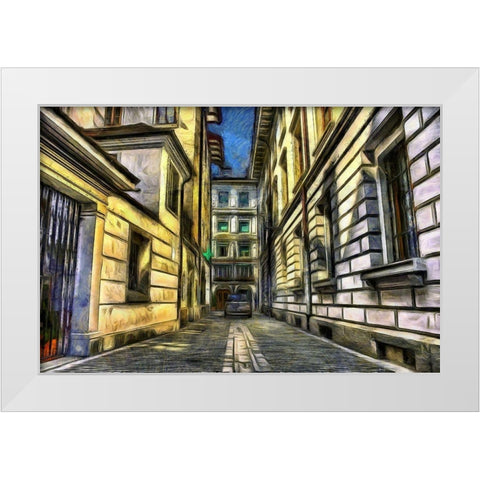 Back Alley White Modern Wood Framed Art Print by Bolokofsky, Ronald