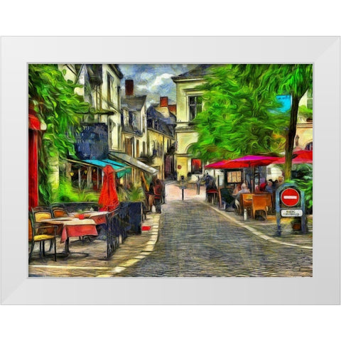 Cafe de Paris White Modern Wood Framed Art Print by Bolokofsky, Ronald