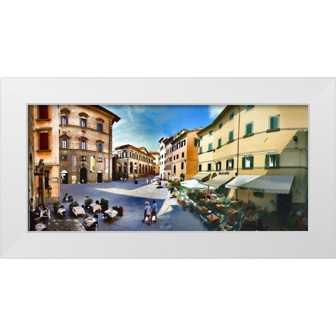 Caffe Vittoria White Modern Wood Framed Art Print by Bolokofsky, Ronald
