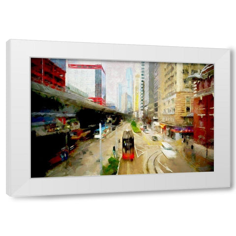 Central Hong Kong White Modern Wood Framed Art Print by Bolokofsky, Ronald