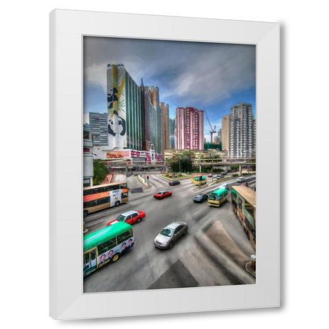 Hong Kong Traffic I White Modern Wood Framed Art Print by Bolokofsky, Ronald