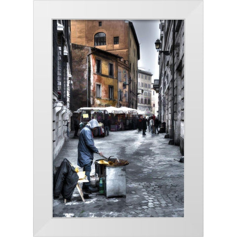 Hot Food Cold Day White Modern Wood Framed Art Print by Bolokofsky, Ronald