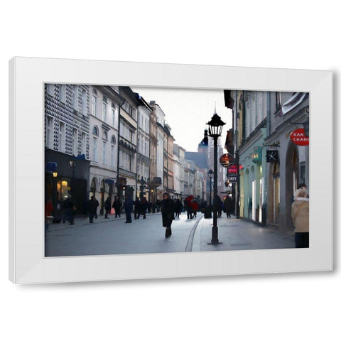 Krakow White Modern Wood Framed Art Print by Bolokofsky, Ronald