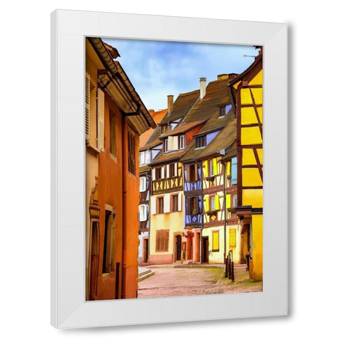 Narrow Streets of Colmar I White Modern Wood Framed Art Print by Bolokofsky, Ronald