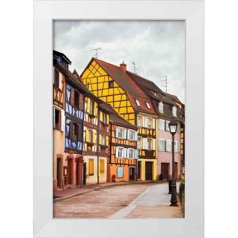 Narrow Streets of Colmar III White Modern Wood Framed Art Print by Bolokofsky, Ronald