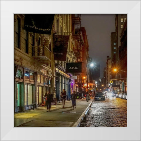 Night Walkers White Modern Wood Framed Art Print by Bolokofsky, Ronald