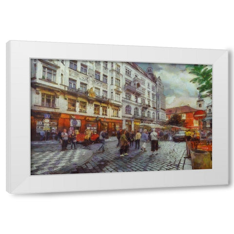 Prague On the Go I White Modern Wood Framed Art Print by Bolokofsky, Ronald