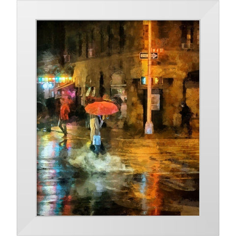 Red Umbrella White Modern Wood Framed Art Print by Bolokofsky, Ronald