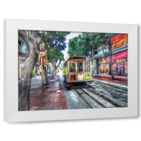 SF Cable Car White Modern Wood Framed Art Print by Bolokofsky, Ronald