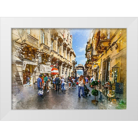 Sicily White Modern Wood Framed Art Print by Bolokofsky, Ronald