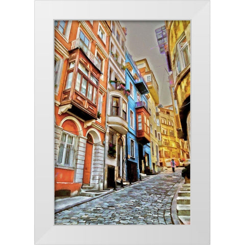 Stone Street White Modern Wood Framed Art Print by Bolokofsky, Ronald