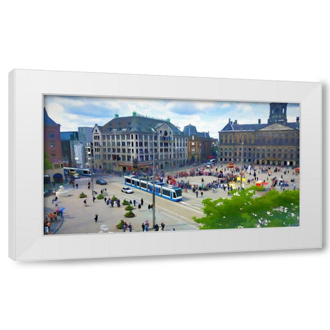 Streets of Amsterdam II White Modern Wood Framed Art Print by Bolokofsky, Ronald
