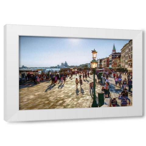 Streets of Venice White Modern Wood Framed Art Print by Bolokofsky, Ronald