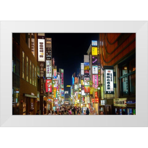 Tokyo White Modern Wood Framed Art Print by Bolokofsky, Ronald