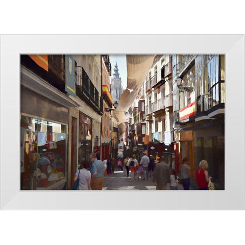 Toledo Street Shops White Modern Wood Framed Art Print by Bolokofsky, Ronald
