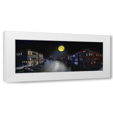 Venice Moon White Modern Wood Framed Art Print by Bolokofsky, Ronald