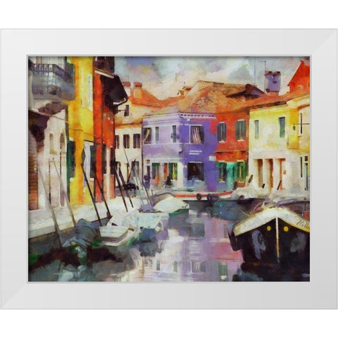 Canal Reflections II White Modern Wood Framed Art Print by Bolokofsky, Ronald