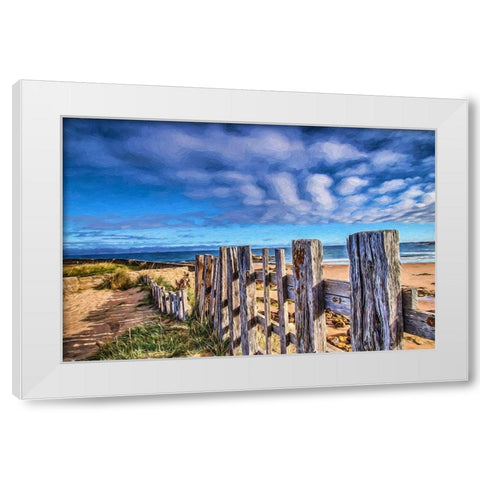 Beach Barrier White Modern Wood Framed Art Print by Bolokofsky, Ronald