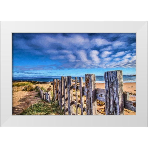Beach Barrier White Modern Wood Framed Art Print by Bolokofsky, Ronald